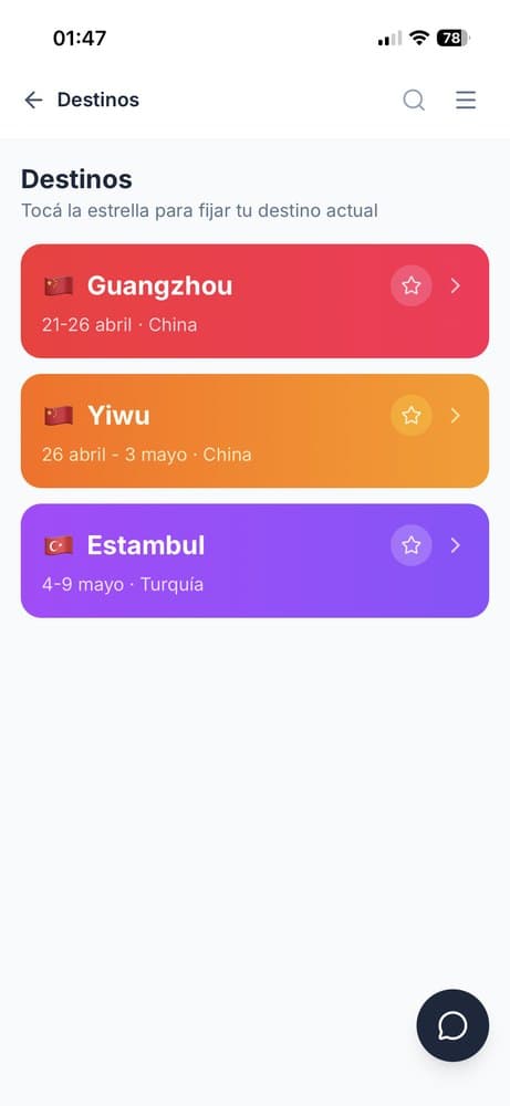 Los destinos del viaje en Trip & Trade